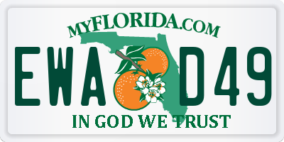 FL license plate EWAD49