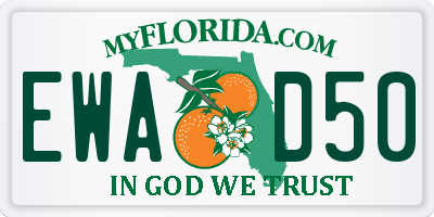 FL license plate EWAD50
