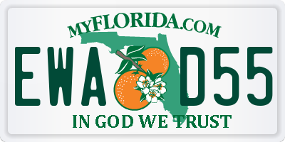 FL license plate EWAD55