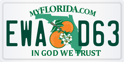 FL license plate EWAD63