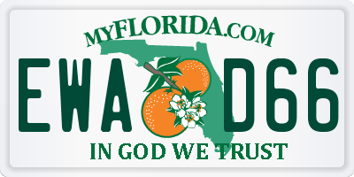 FL license plate EWAD66