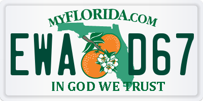 FL license plate EWAD67