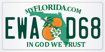FL license plate EWAD68