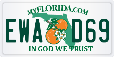 FL license plate EWAD69