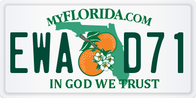 FL license plate EWAD71