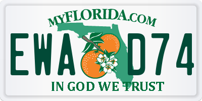 FL license plate EWAD74