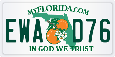 FL license plate EWAD76