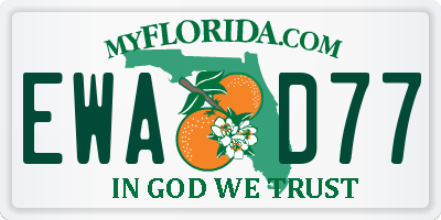 FL license plate EWAD77