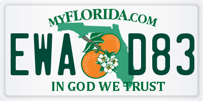 FL license plate EWAD83