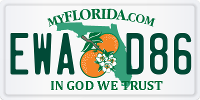 FL license plate EWAD86