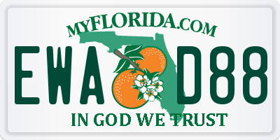 FL license plate EWAD88