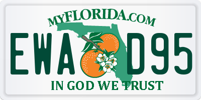 FL license plate EWAD95