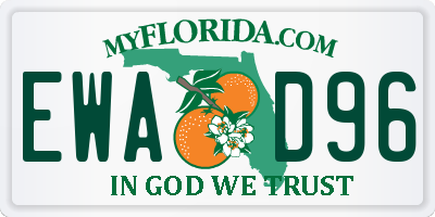 FL license plate EWAD96