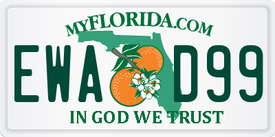 FL license plate EWAD99