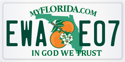 FL license plate EWAE07