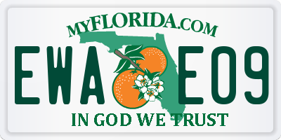 FL license plate EWAE09