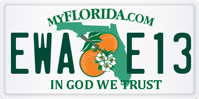 FL license plate EWAE13