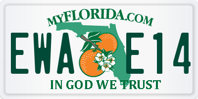 FL license plate EWAE14
