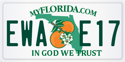 FL license plate EWAE17