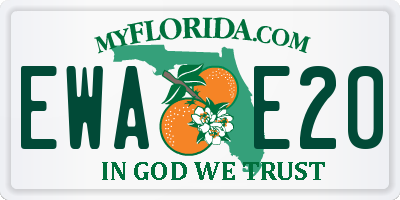 FL license plate EWAE20