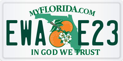 FL license plate EWAE23