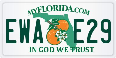 FL license plate EWAE29