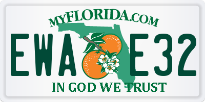 FL license plate EWAE32