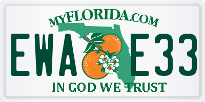 FL license plate EWAE33