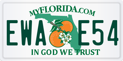 FL license plate EWAE54