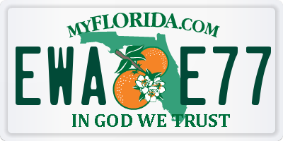 FL license plate EWAE77