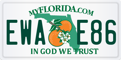 FL license plate EWAE86