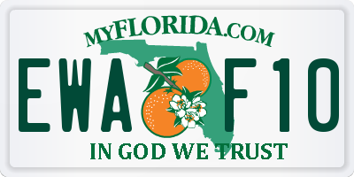FL license plate EWAF10