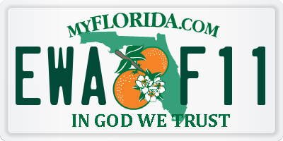 FL license plate EWAF11