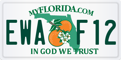 FL license plate EWAF12