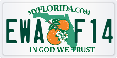 FL license plate EWAF14