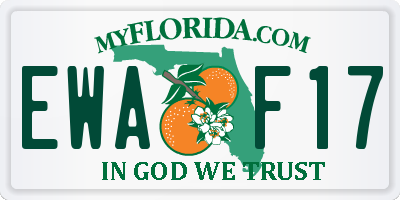 FL license plate EWAF17