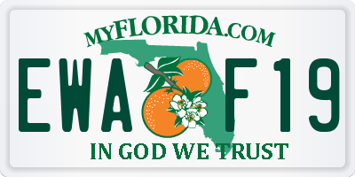 FL license plate EWAF19
