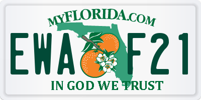 FL license plate EWAF21