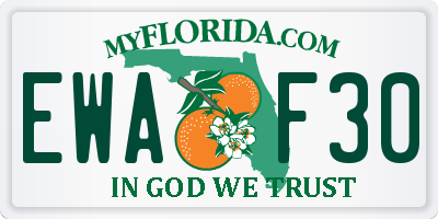 FL license plate EWAF30