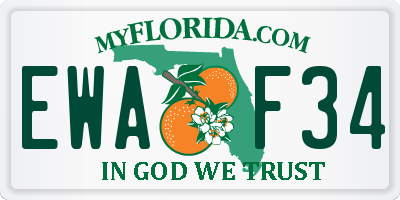 FL license plate EWAF34