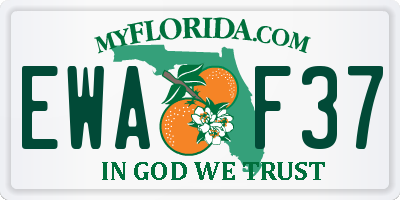 FL license plate EWAF37