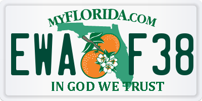 FL license plate EWAF38