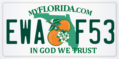 FL license plate EWAF53