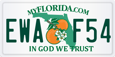 FL license plate EWAF54