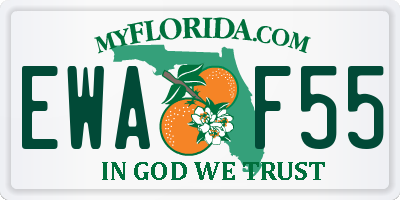 FL license plate EWAF55