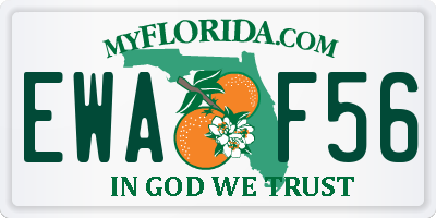 FL license plate EWAF56