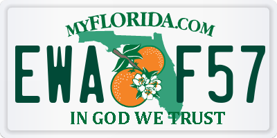 FL license plate EWAF57