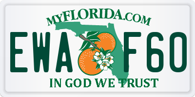 FL license plate EWAF60