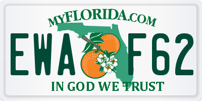 FL license plate EWAF62