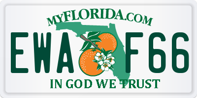 FL license plate EWAF66